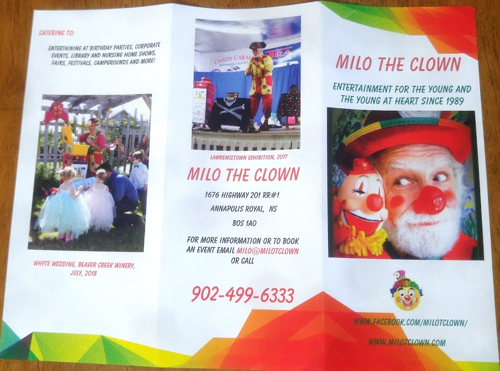 Milo The Clown | 1676 NS-201, Annapolis Royal, NS B0S 1A0, Canada | Phone: (902) 499-6333