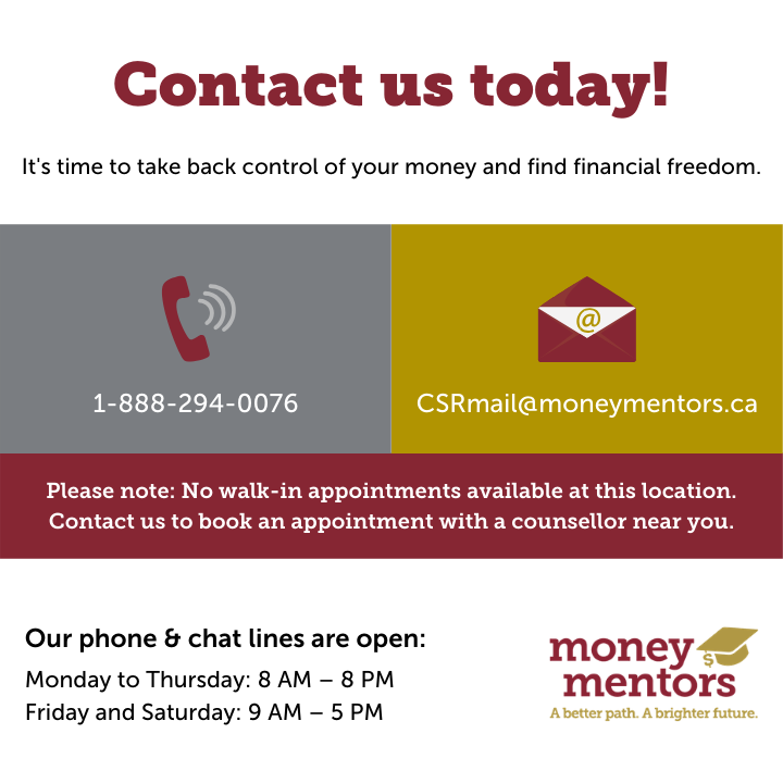 Money Mentors Red Deer | 6740 Johnstone Dr #104, Red Deer, AB T4P 3Y2, Canada | Phone: (888) 294-0076