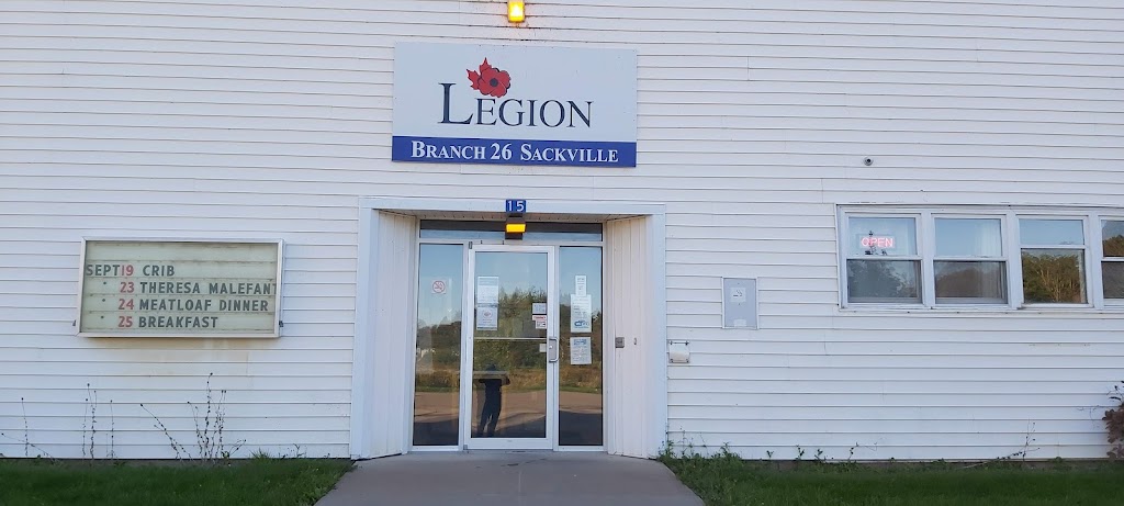 Royal Canadian Legion Branch 26 | Royal Canadian Legion, 15 Lorne St, Sackville, NB E4L 3Z6, Canada | Phone: (506) 364-9900