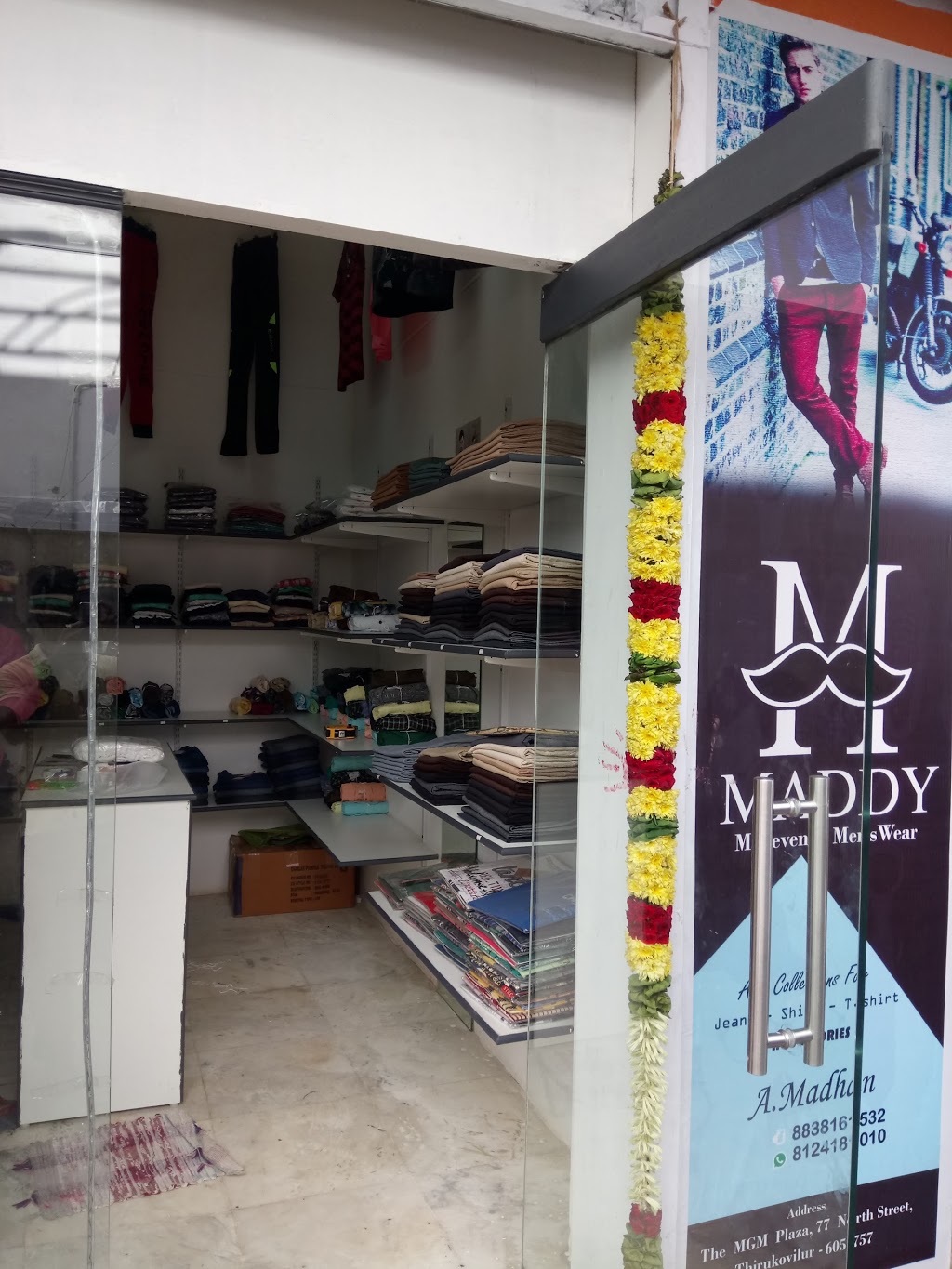 Maddy, menswear | Mgm plaza, 77, Thirukoilure, Tamil Nadu 605757, North Street, MI 48049, USA | Phone: (812) 418-1010