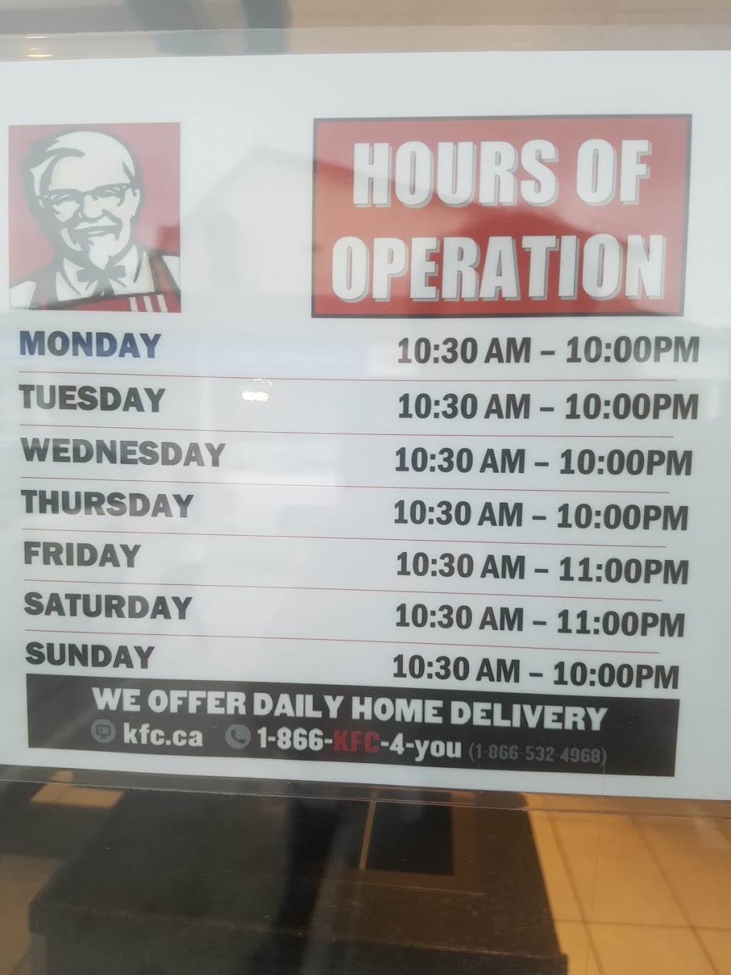 KFC | 304 Toronto St S, Uxbridge, ON L9P 1Z7, Canada | Phone: (365) 526-2010