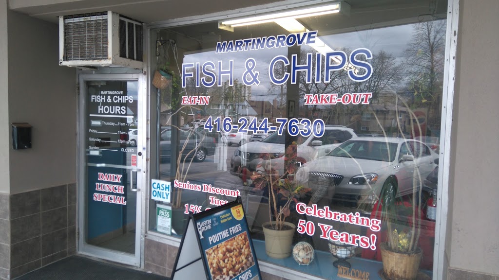 Martin Grove Fish & Chips | 5 Lavington Dr, Etobicoke, ON M9R 2H1, Canada | Phone: (416) 244-7630