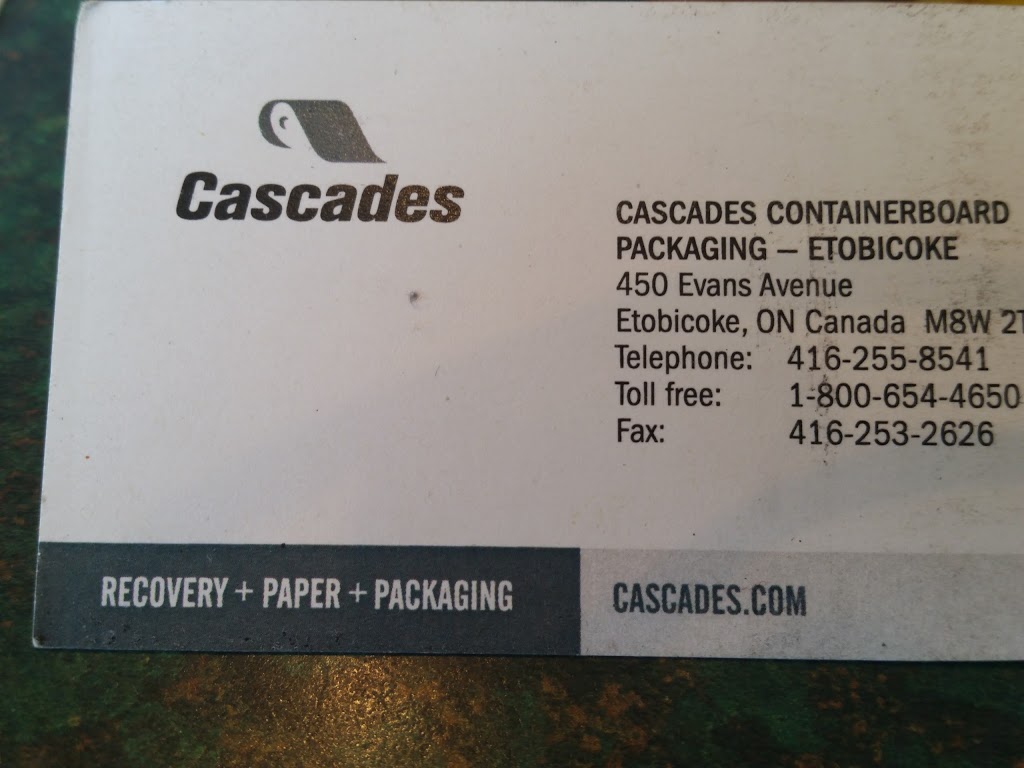 Cascades Containerboard Packaging - Etobicoke | 450 Evans Ave., Etobicoke, ON M8W 2T5, Canada | Phone: (416) 255-8541