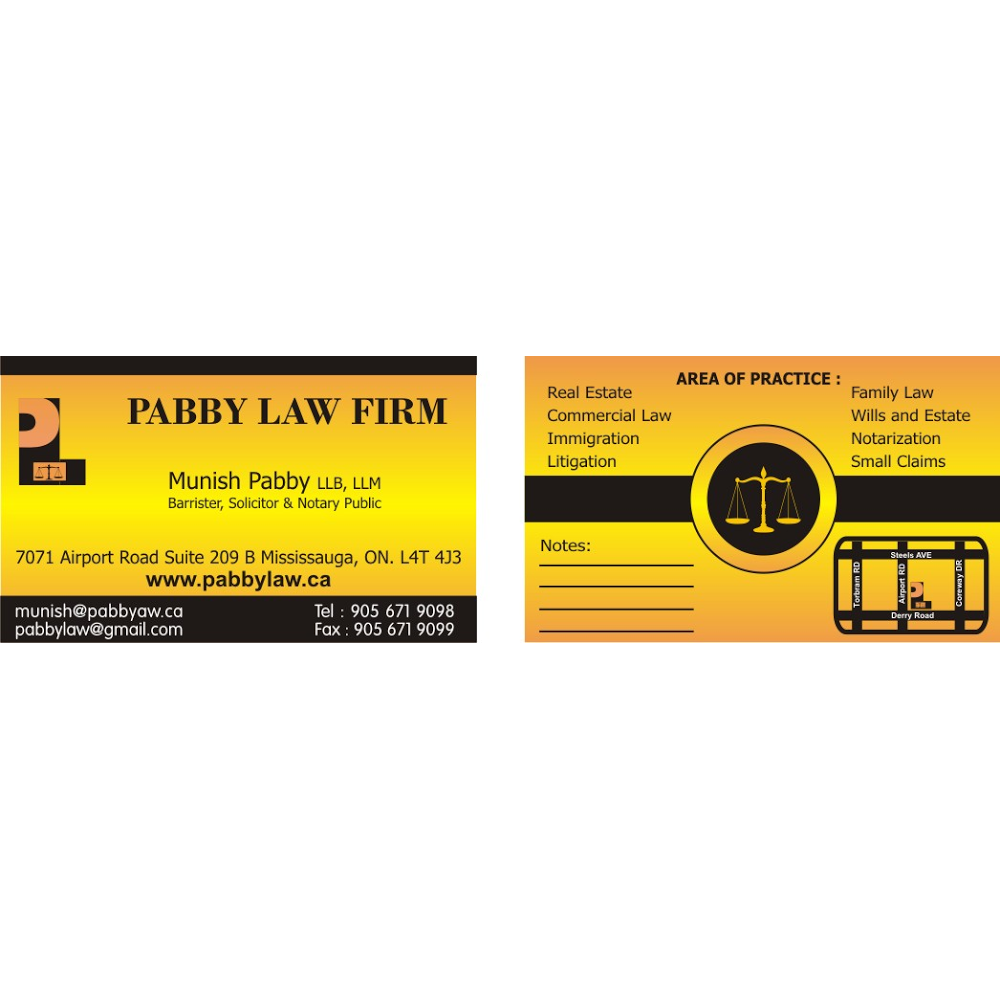 Pabby Law Firm | 7071 Airport Rd Unit 209B, Mississauga, ON L4T 4J3, Canada | Phone: (905) 671-9098