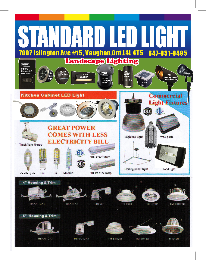 STANDARD LED | 7007 Islington Ave #15, Woodbridge, ON L4L 1V8, Canada | Phone: (647) 831-9495