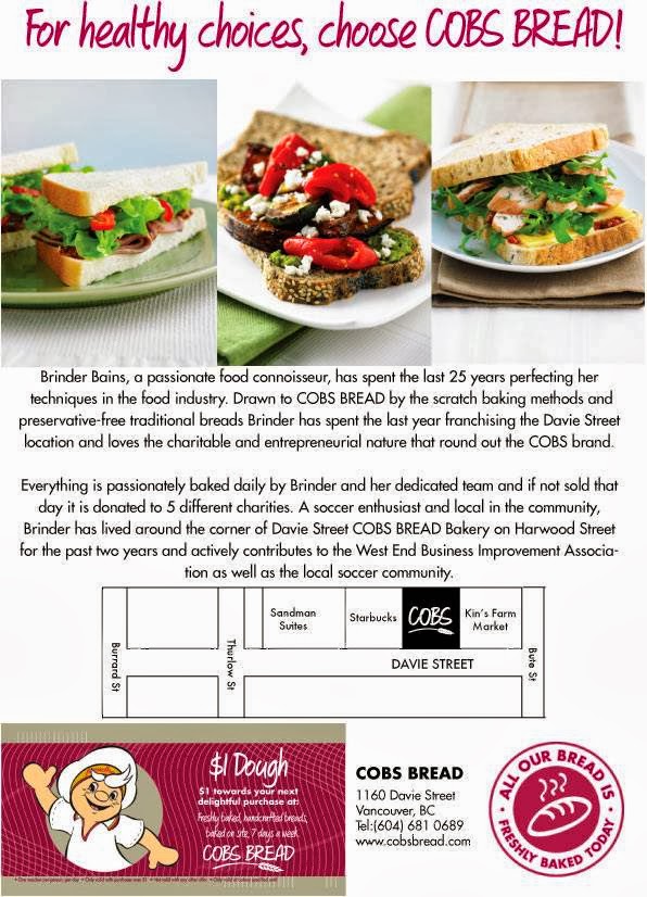 COBS Bread Bakery | 1160 Davie St, Vancouver, BC V6E 1N1, Canada | Phone: (604) 681-0689