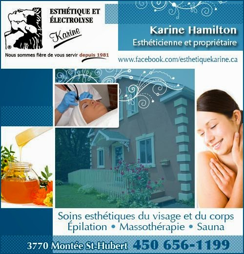 Esthétique et Electrolyse Karine | 3770 Montée Saint-Hubert, Saint-Hubert, QC J3Y 4K1, Canada | Phone: (450) 656-1199