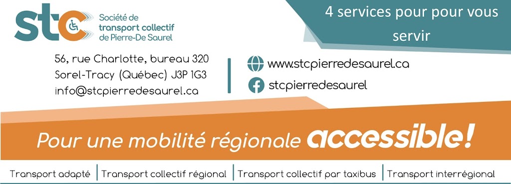 Société de transport collectif (STC) de Pierre-De Saurel | 450 Bd Poliquin #650, Sorel-Tracy, QC J3P 7R5, Canada | Phone: (450) 743-3336