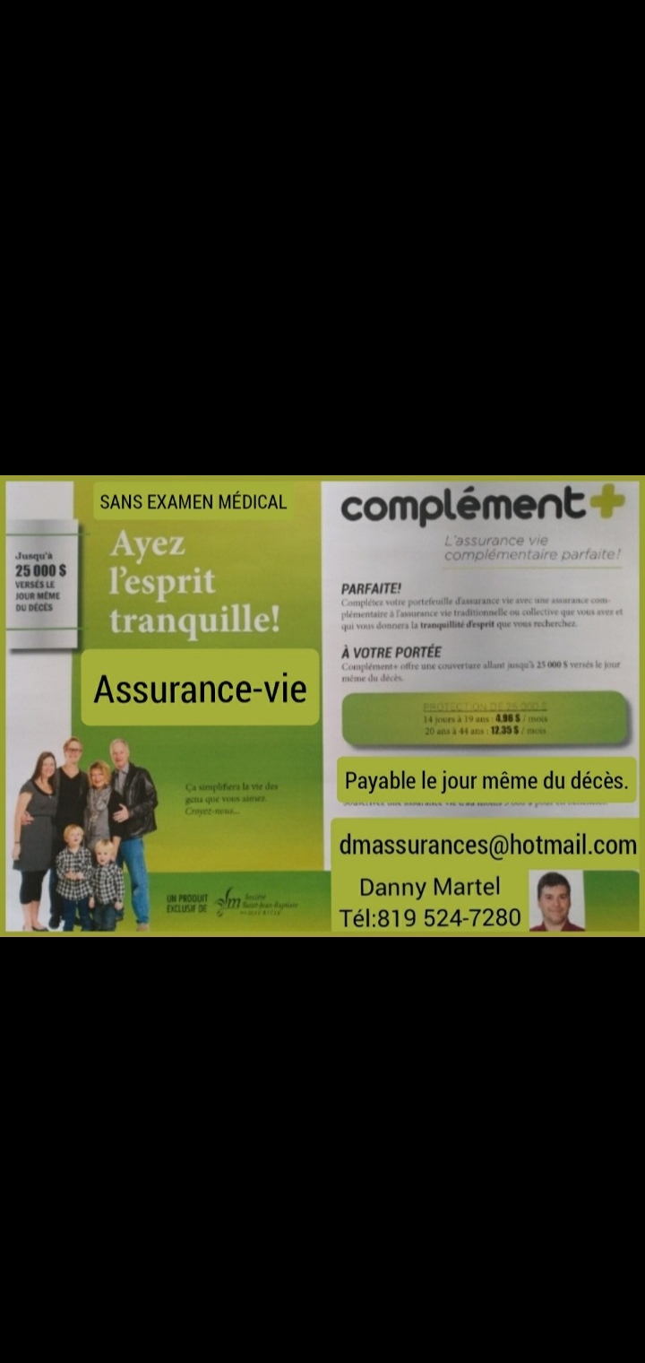 Assurances-Vie & Accident Danny Martel | 3857 Côte Rosemont, Trois-Rivières, QC G8Y 6M9, Canada | Phone: (819) 524-7280