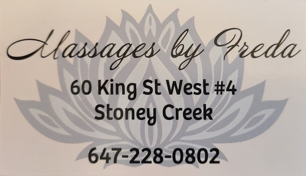 Massages by Freda | 60 King St W #4, Stoney Creek, ON L8G 1H7, Canada | Phone: (647) 228-0802