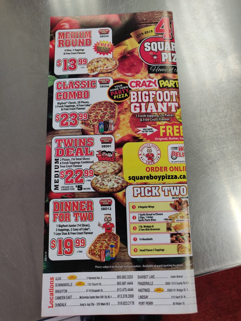 Square Boy Pizza | 555 Rossland Rd E, Oshawa, ON L1K 1K8, Canada | Phone: (905) 725-5853