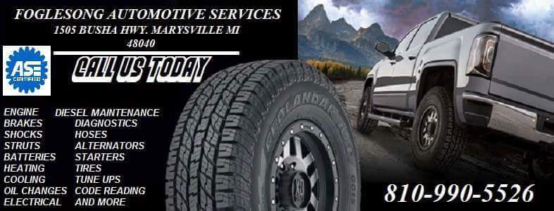 Foglesong Automotive Services | 1505 Busha Hwy, Marysville, MI 48040, USA | Phone: (810) 990-5526