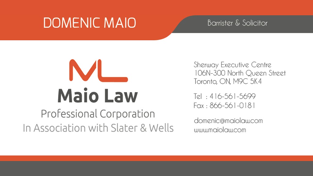 Maio Law Professional Corporation | 10 Four Seasons Pl 10th Floor, Etobicoke, ON M9B 6H7, Canada | Phone: (888) 586-3204