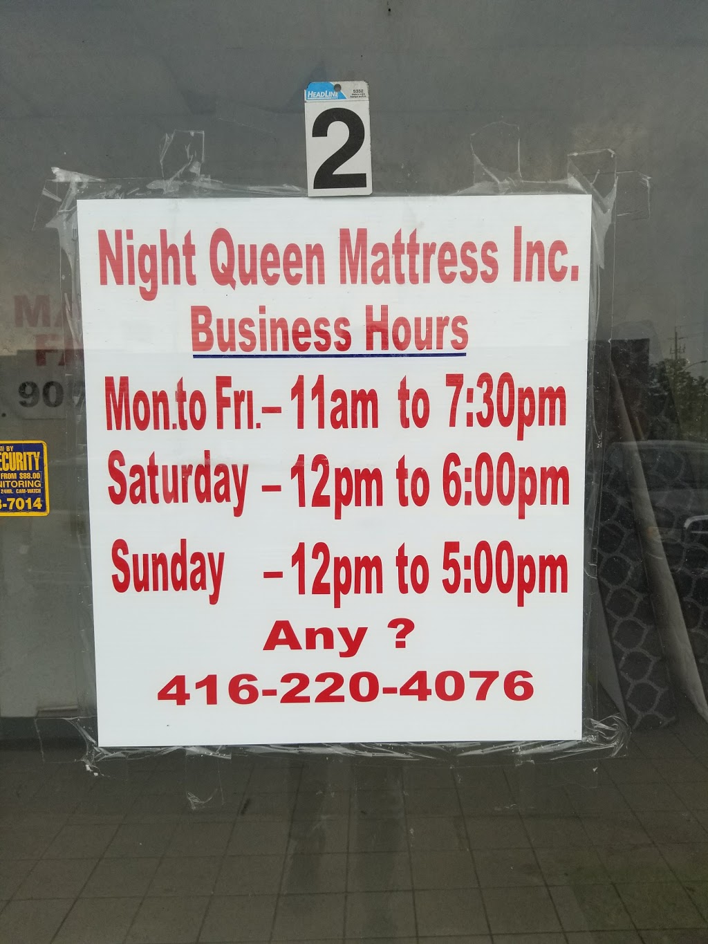 Night Queen Mattress Inc | 287 Glidden Rd #2, Brampton, ON L6W 1H9, Canada | Phone: (905) 796-7629