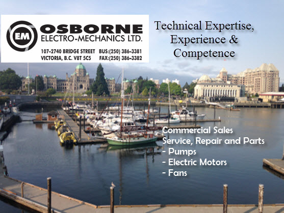 Osborne Electro-Mechanics Ltd | 2740 Bridge St #107, Victoria, BC V8T 5C5, Canada | Phone: (250) 386-3381