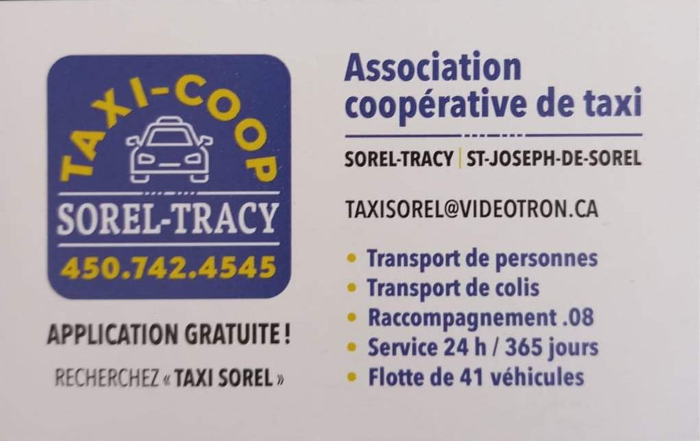 Taxi Coop Sorel-Tracy | 50 Rue Adélaide, Sorel-Tracy, QC J3P 1W3, Canada | Phone: (450) 742-4545