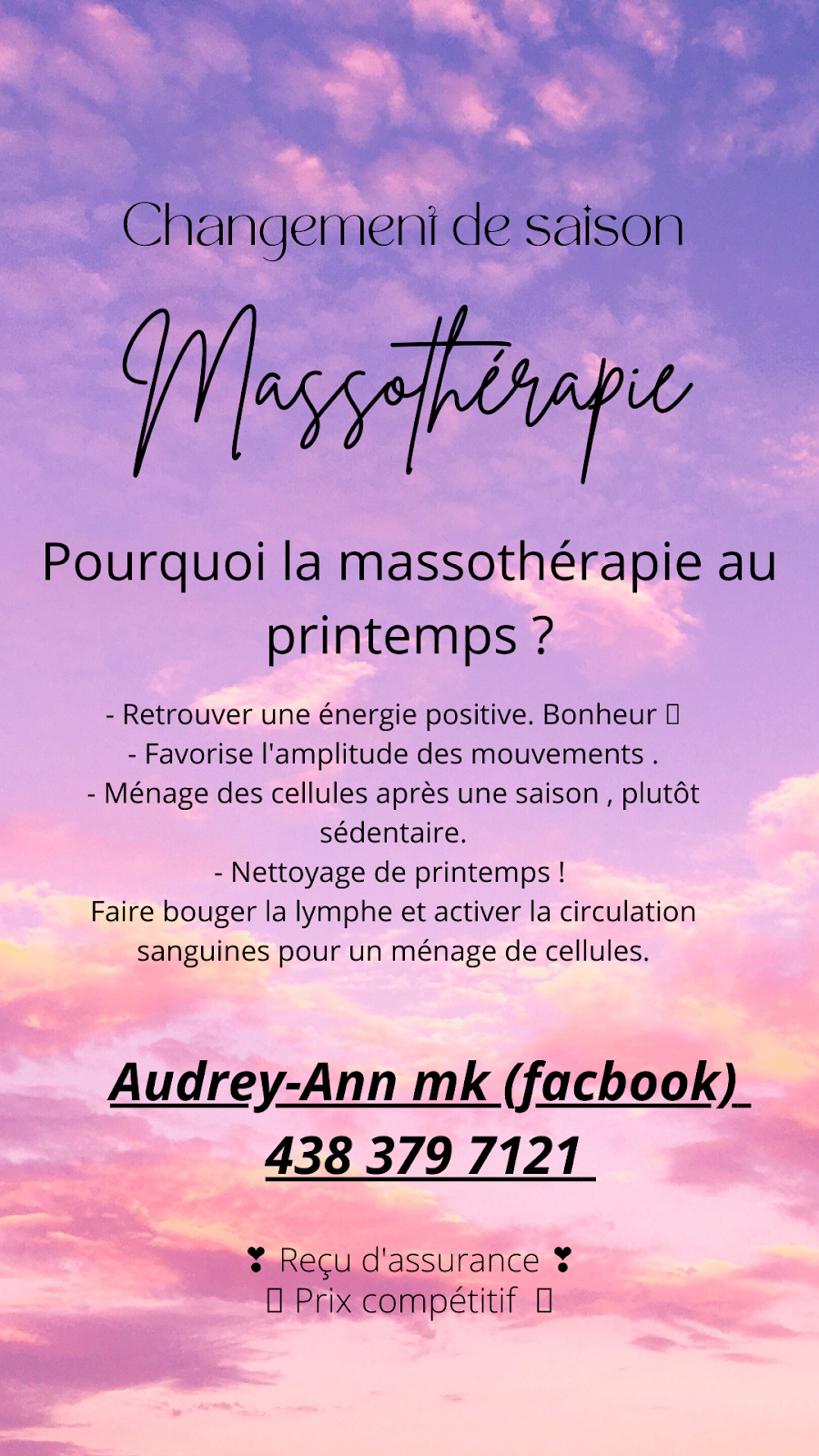 Massotherapeute Audrey-Ann Beaudin | 45 Rue Principale, Châteauguay, QC J6K 1E9, Canada | Phone: (438) 379-7121