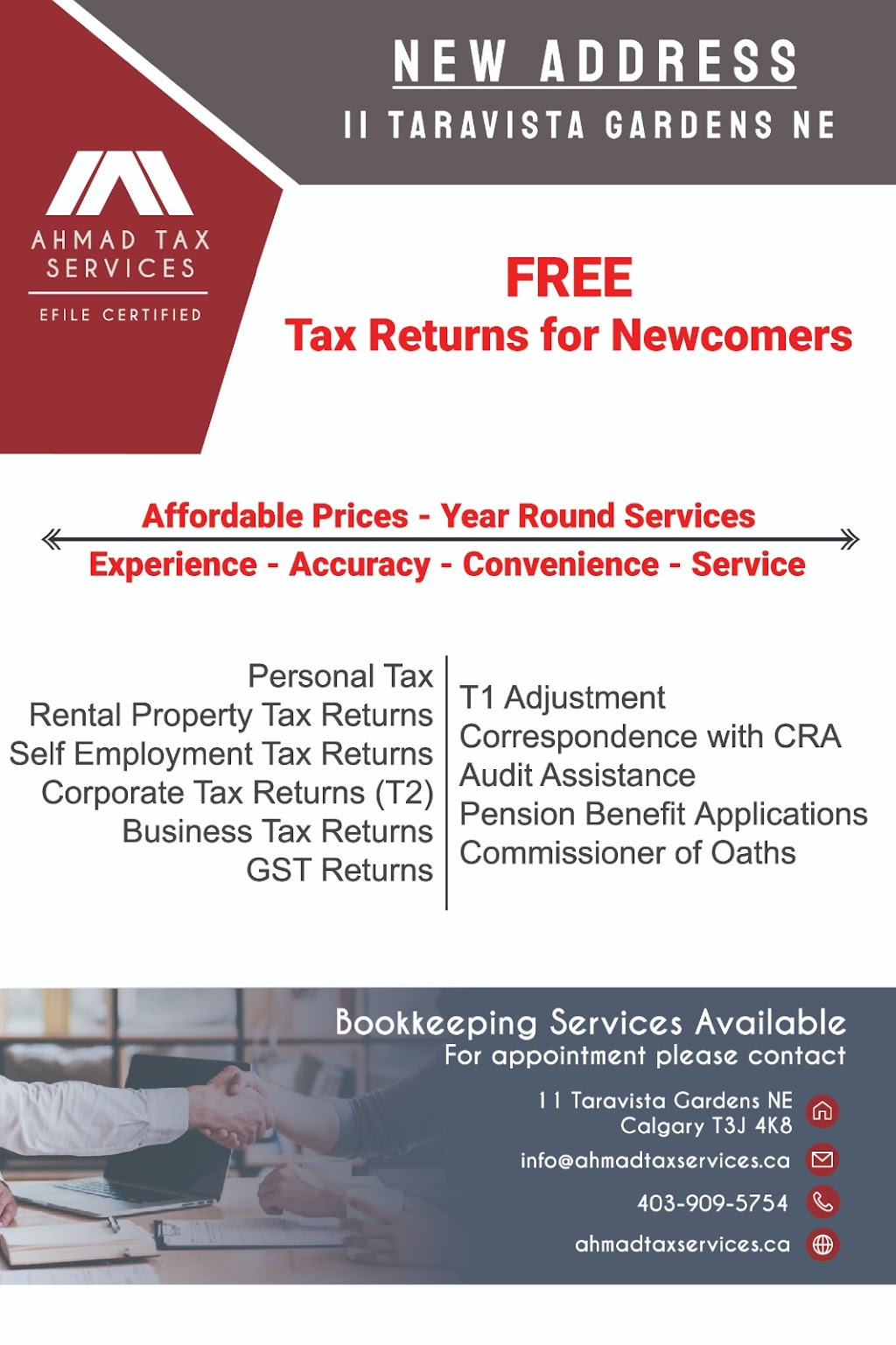 Ahmad Tax Services | 11 Taravista Gardens NE, Calgary, AB T3J 4K8, Canada | Phone: (403) 909-5754