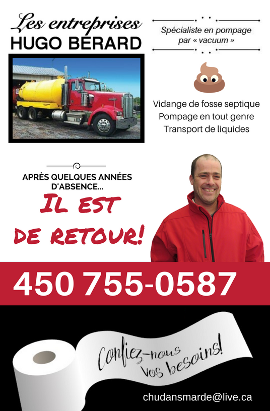 Les Entreprises Hugo Bérard | 601 Rang de la Grande Chaloupe, Saint-Thomas, QC J0K 3L0, Canada | Phone: (450) 755-0587