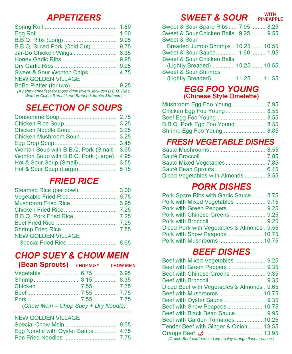 New Golden Village Chinese Take-Out Restaurant | 110 St Catharines St, Smithville, ON L0R 2A0, Canada | Phone: (905) 957-0508