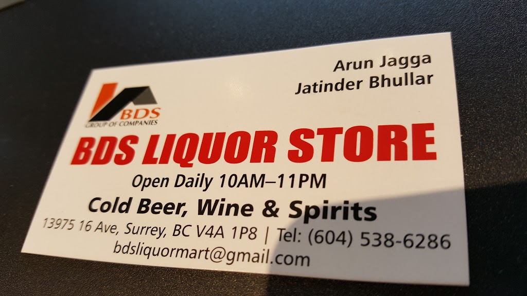 bds liquor mart | 13975 16 Ave, Surrey, BC V4A 1P8, Canada | Phone: (604) 538-6286