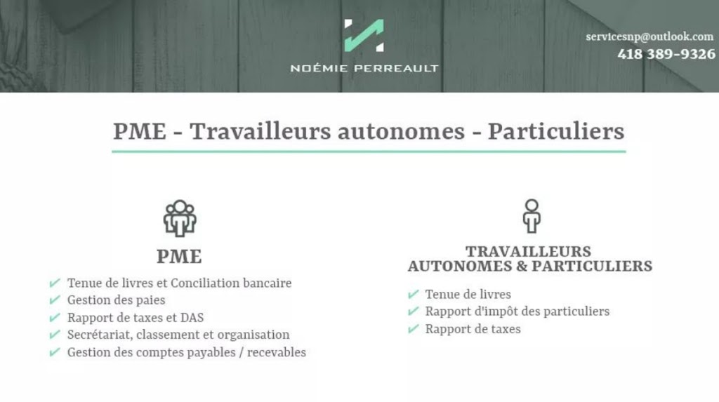 Noémie Perreault - Administration Comptabilité | 648 Route du 3 Rang, Saints-Anges, QC G0S 3E0, Canada | Phone: (418) 389-9326