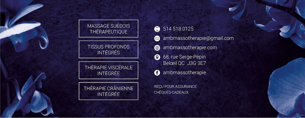 ANNE-MARIE BORDUA Massothérapeute | 68 Rue Serge-Pepin, Beloeil, QC J3G 0K1, Canada | Phone: (514) 518-0125