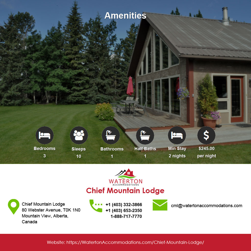 Chief Mountain Lodge | Box 126, 80 Webster Ave, Mountain View, AB T0K 1N0, Canada | Phone: (403) 332-3866