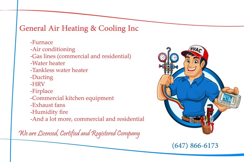 General Air Heating & Cooling | 26 Golden Terrace Ct, Kitchener, ON N2N 3L2, Canada | Phone: (647) 866-6173