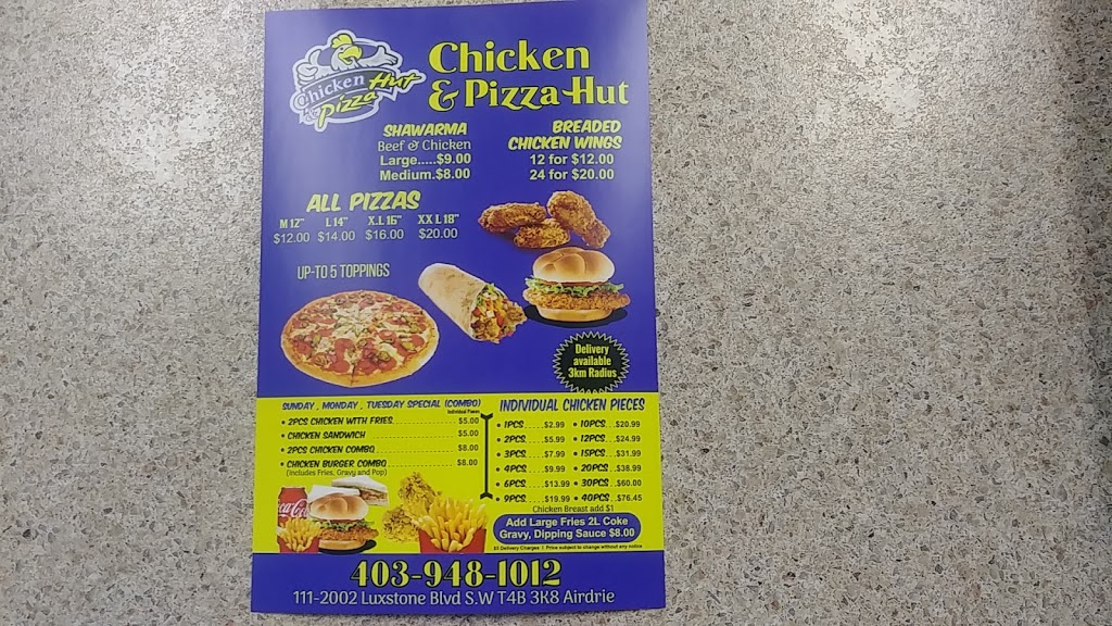 Chicken & Pizza Hut | 2002 Luxstone Blvd SW #111, Airdrie, AB T4B 3K8, Canada | Phone: (403) 948-1012