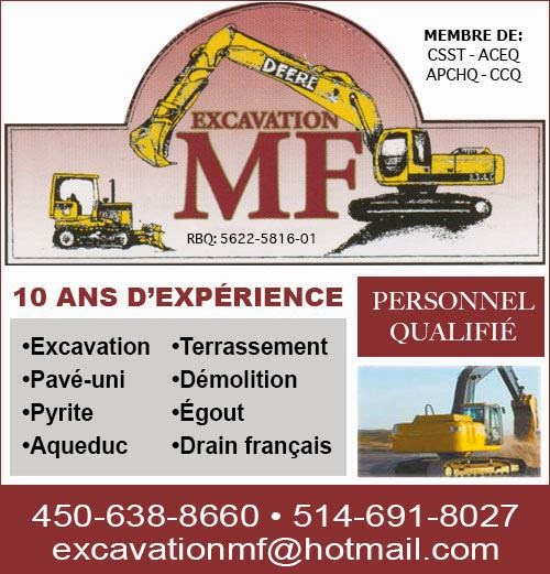 Excavation MF | 6245 Boul Saint-Laurent, Sainte-Catherine, QC J5C 1B2, Canada | Phone: (450) 638-8660