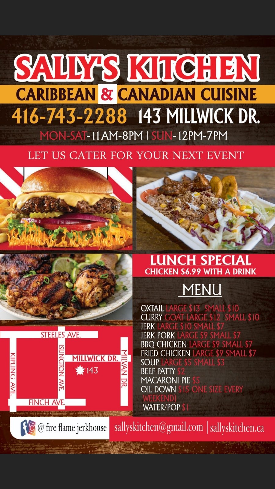 Sallys Caribbean Kitchen | 143 Millwick Dr, North York, ON M9L 1Y7, Canada | Phone: (416) 743-2288