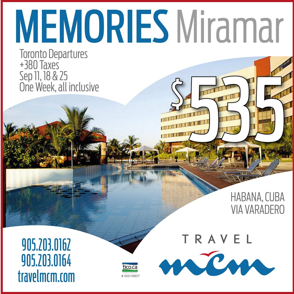 Travel MCM | 646 Thompson Rd S, Milton, ON L9T 0C7, Canada | Phone: (905) 203-0162