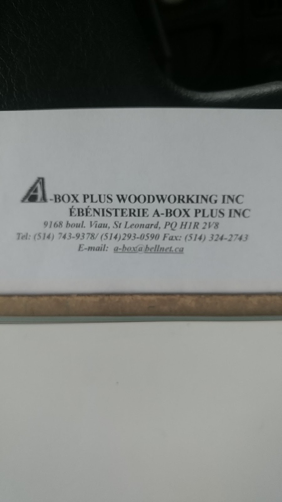 A-Box Plus Woodworking Inc / Ébénisterie A-Box Plus Inc | 9168 Bd Viau, Saint-Léonard, QC H1R 2V8, Canada | Phone: (514) 743-9378