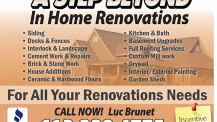 A Step Beyond In Home Renovations | 1533 Colonial Rd, Navan, ON K4B 1N1, Canada | Phone: (613) 229-4775