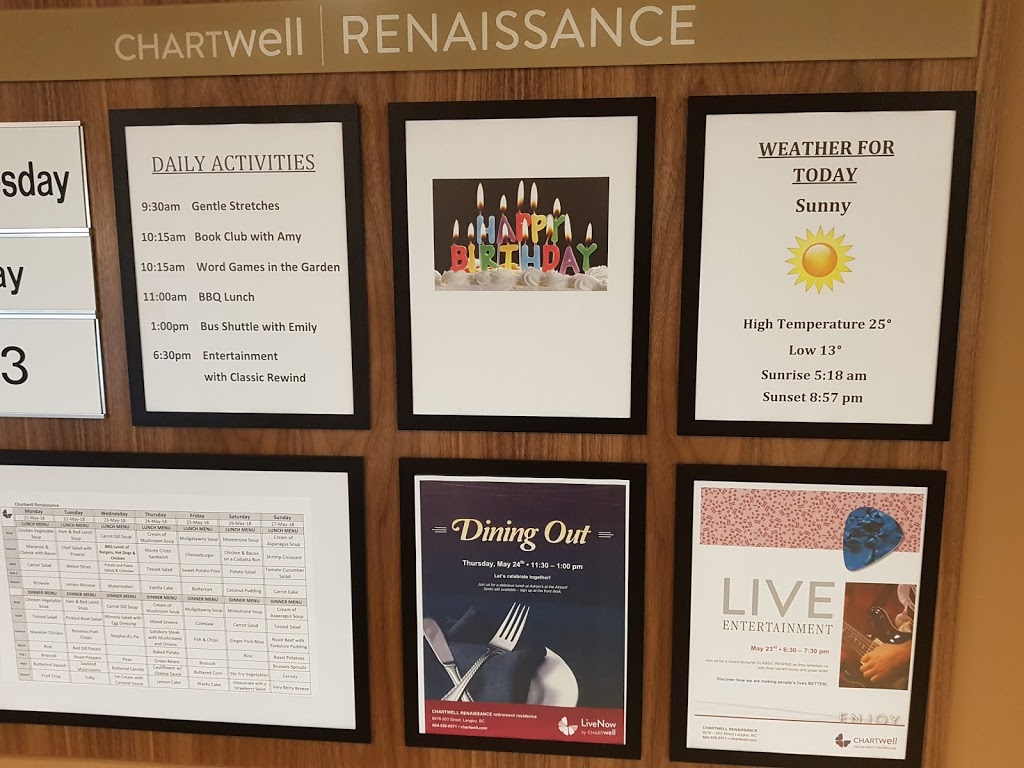 Chartwell Renaissance Retirement Residence | 6676 203 St, Langley City, BC V2Y 2Z1, Canada | Phone: (778) 726-0841