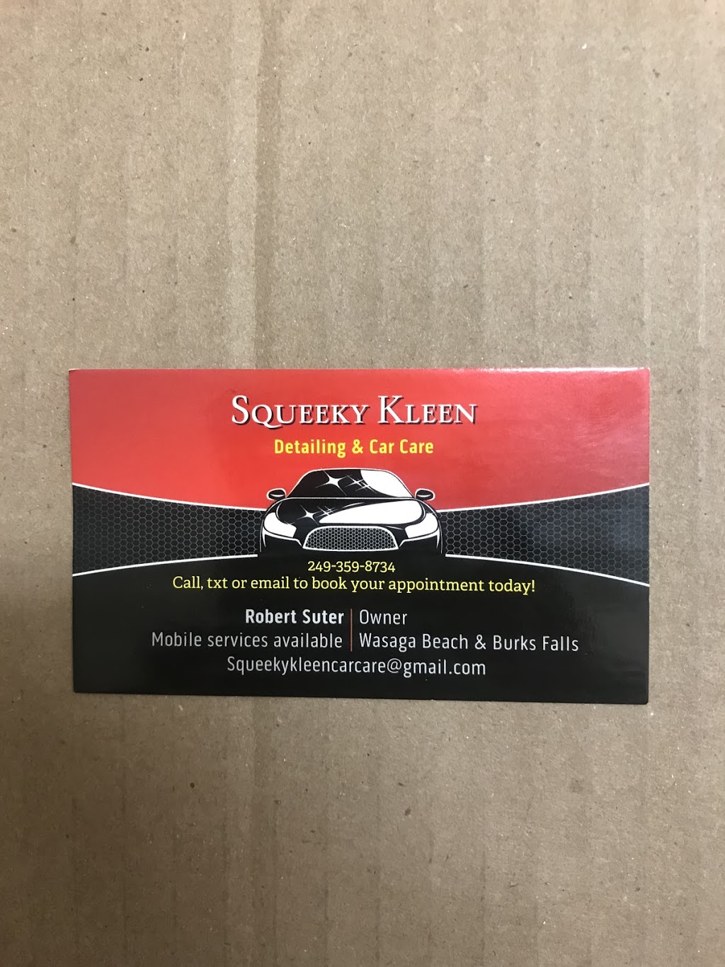 Squeeky Kleen Detailing & Car Care | 351 Robinson Rd, Wasaga Beach, ON L9Z 2Z6, Canada | Phone: (249) 535-2776