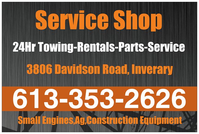 Service Shop & Rentals | 3806 Davidson Side Rd, Inverary, ON K0H 1X0, Canada | Phone: (613) 353-2626