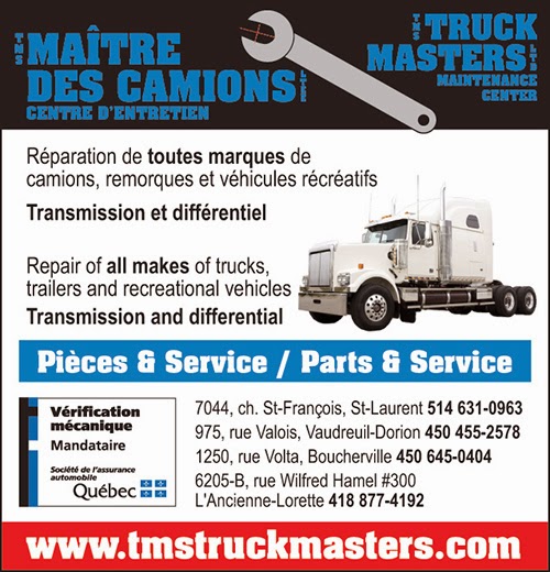 T.M.S Truckmasters Ltd. Boucherville | 1250 Rue Volta, Boucherville, QC J4B 6G6, Canada | Phone: (450) 645-0404