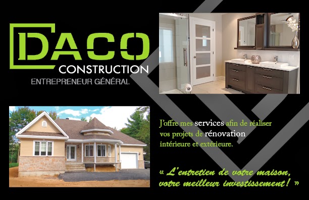 Daco Construction Entrepreneur en construction et rénovation | 29 Rue Paquin, Lourdes-de-Joliette, QC J0K 1K0, Canada | Phone: (450) 803-8672