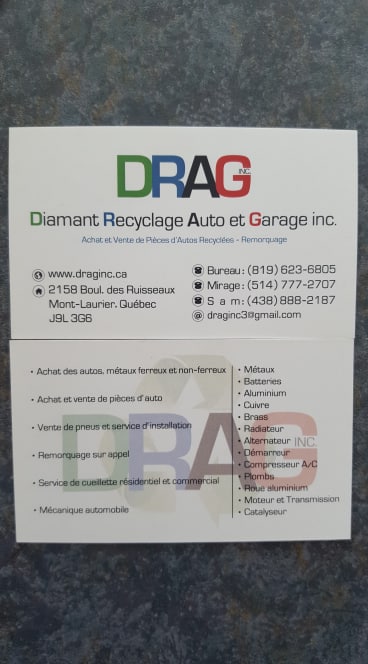 Diamant Recyclage Auto et Garage inc. | 2158 Bd des Ruisseaux, Mont-Laurier, QC J9L 3G6, Canada | Phone: (819) 623-6805