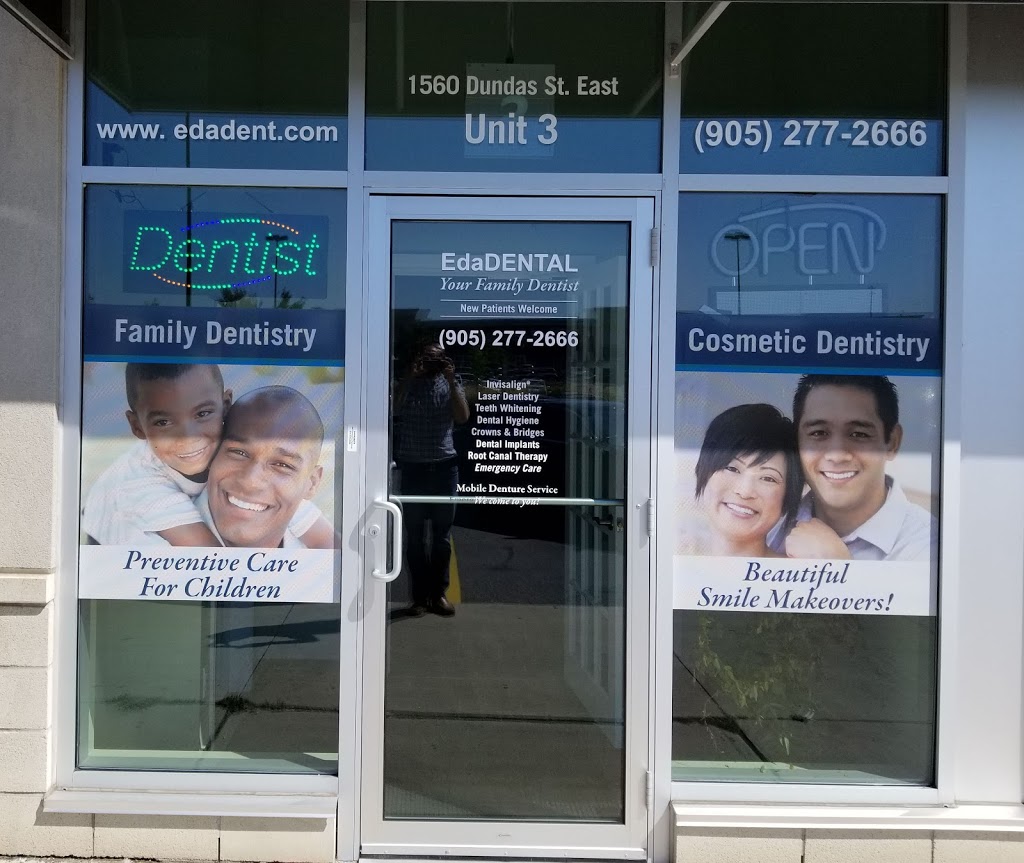 EdaDENTAL | 1560 Dundas St E Unit 3, Mississauga, ON L4X 1L4, Canada | Phone: (905) 277-2666