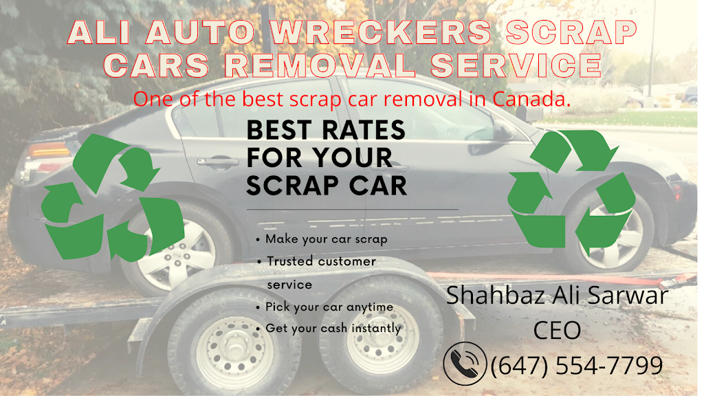 Ali Scrap Cars Removal| Mississauga, Ontario, Canada | 1824 Bonnymede Dr, Mississauga, ON L5J 1E1, Canada | Phone: (647) 554-7799