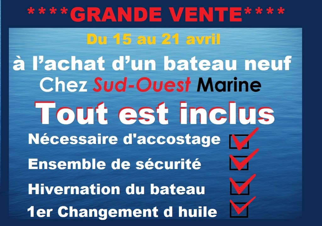 Sud-Ouest Marine | 480 Rue Principale, Rivière-Beaudette, QC J0P 1R0, Canada | Phone: (450) 269-9900