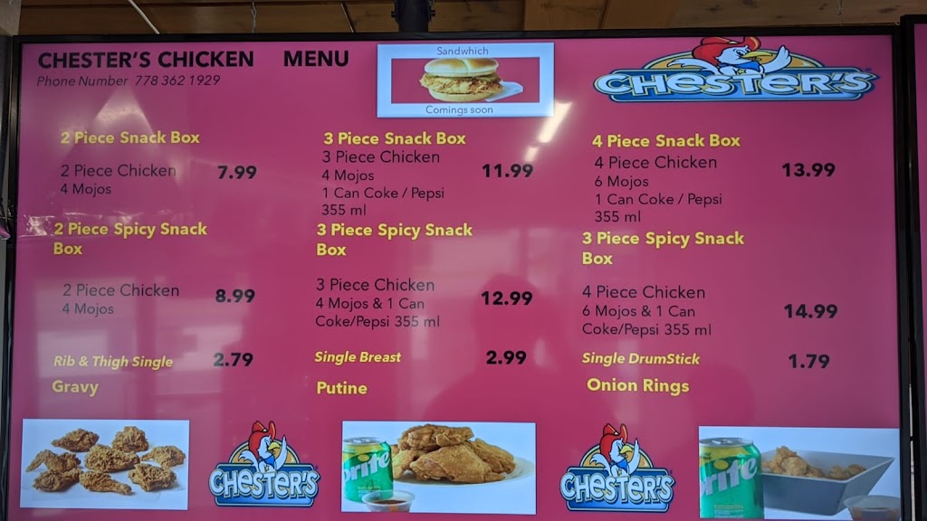 Chester’s Chicken | 4373 Conner Rd, Barrière, BC V0E 1E0, Canada | Phone: (778) 362-1929
