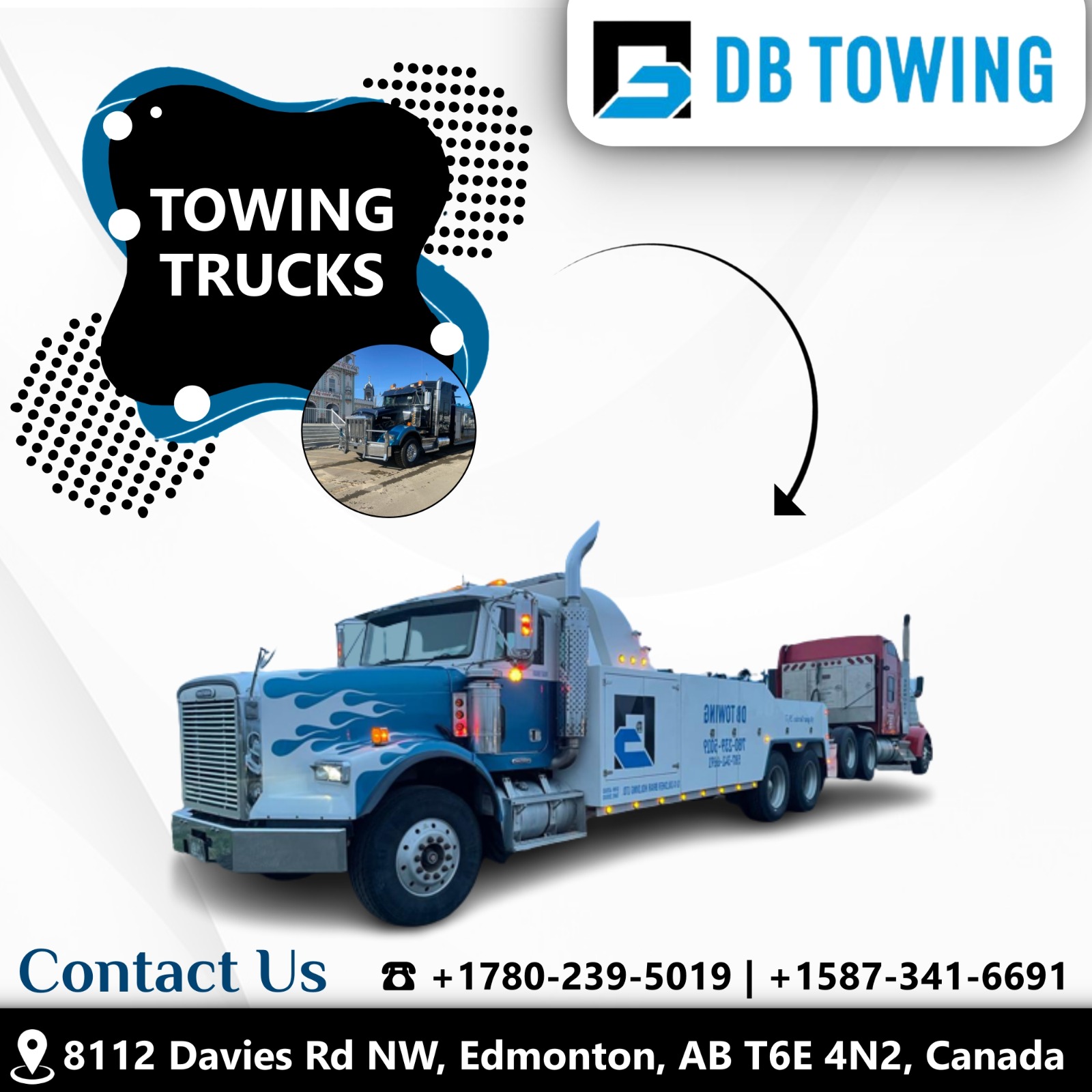 DB Towing Ltd | Heavy Duty Truck Towing | 8112 Davies Rd NW, Edmonton, AB T6T 4N2, Canada | Phone: (780) 239-5019