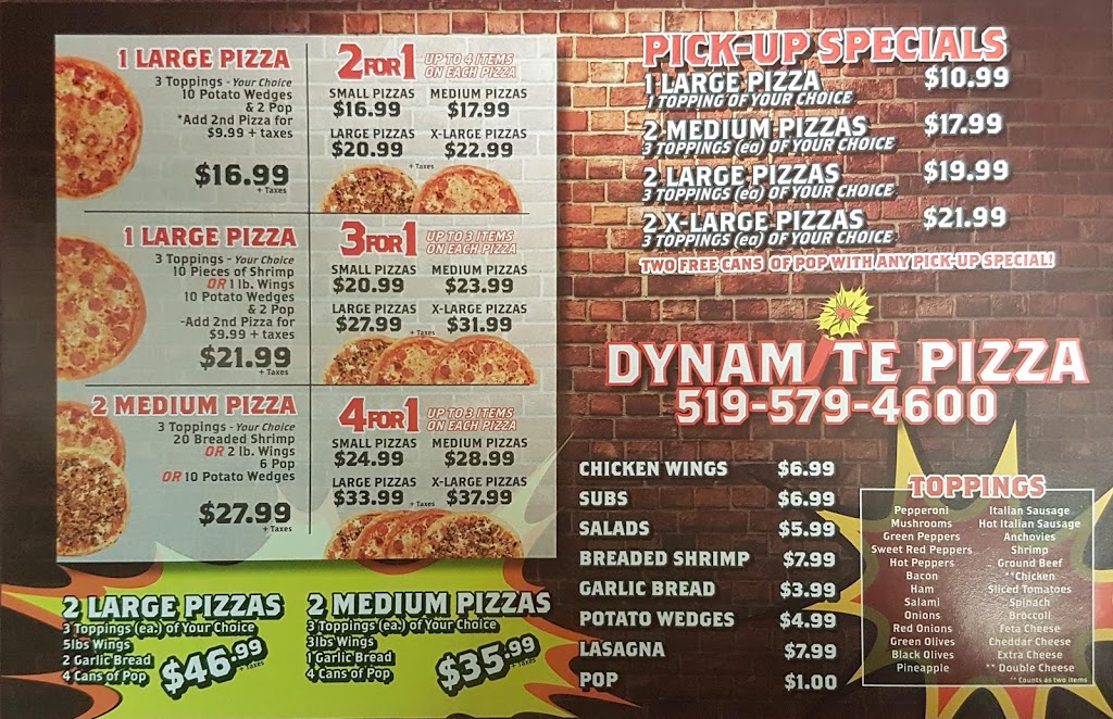 Dynamite Pizza | 501 Krug St, Kitchener, ON N2B 1L2, Canada | Phone: (519) 579-4600