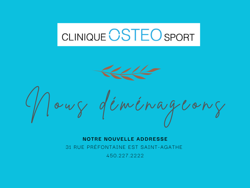 Clinique Ostéo Sport | 31 Rue Préfontaine E, Sainte-Agathe-des-Monts, QC J8C 2K9, Canada | Phone: (450) 227-2222