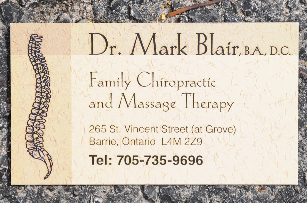 Blair Chiropractic and Massage Therapy | 265 St Vincent St, Barrie, ON L4M 3Z7, Canada | Phone: (705) 735-9696