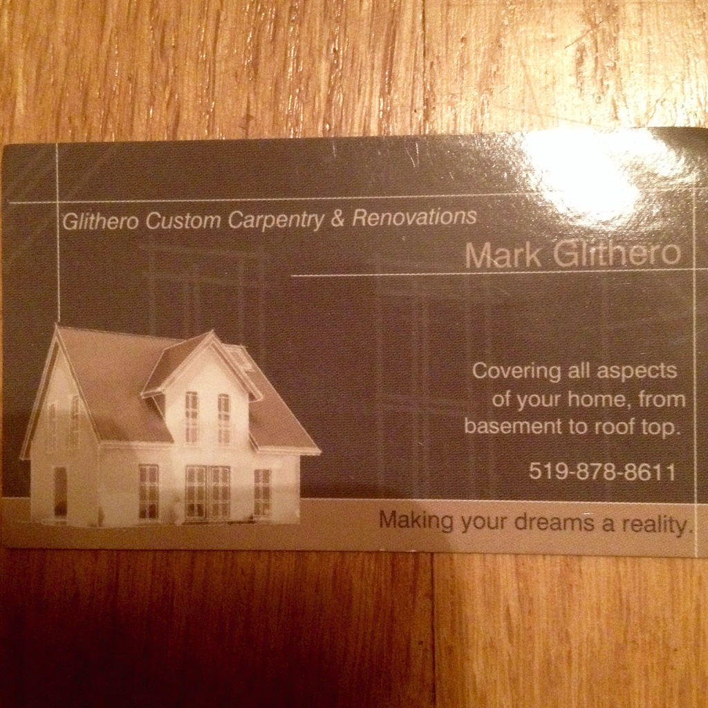 Glithero Custom Carpentry & Renovation | 6465 Woodhull Rd, London, ON N6P 1P3, Canada | Phone: (519) 878-8611